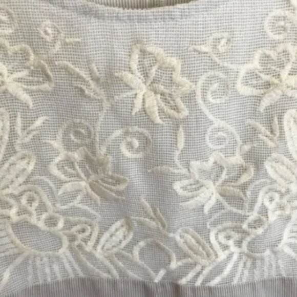 STYLE & CO Cotton Lace Patchwork Boho Sleeveless Cream Tunic Tank Top Sz 4 #170D - Picture 7 of 13